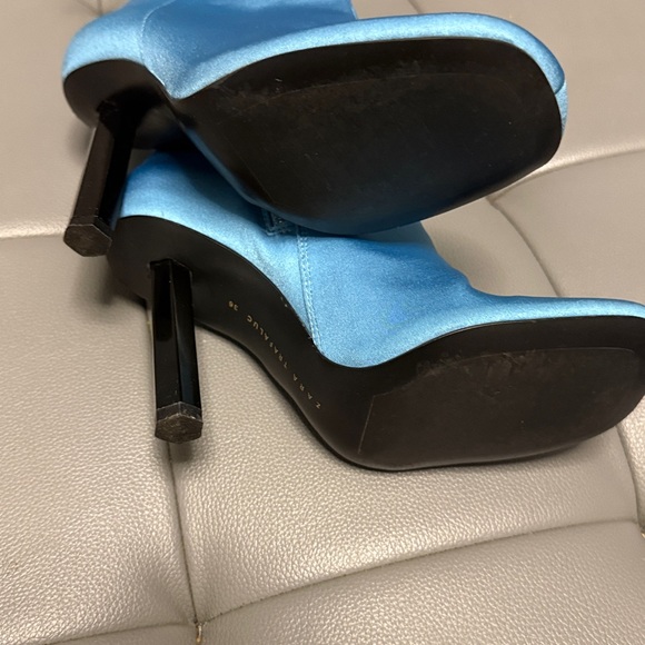 Zara Vibrant Blue Heeled Boots - Picture 3 of 4